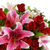 FLORERO CON STARGAZER Y 12 ROSAS ROJAS. - Imagen 2