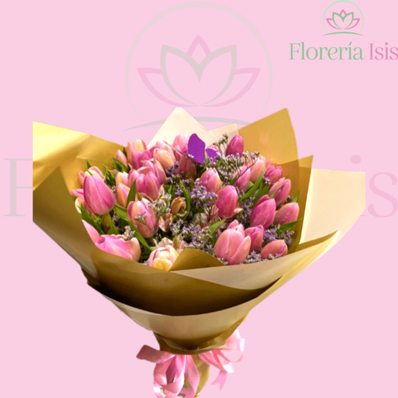 Ramo de 40 tulipanes - Florería Isis - Envio de Flores a Domicilio Tijuana,  Floreria en Linea Tijuana, Arreglos Florales Tijuana