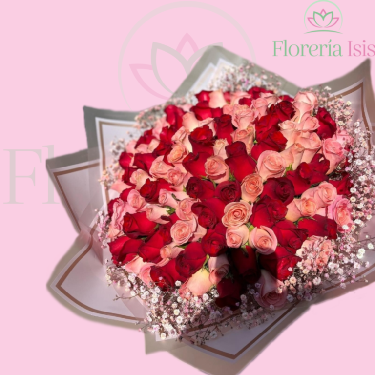 Ramo de 50 rosas rojas y 50 rosas - Florería Isis - Envio de Flores a ...