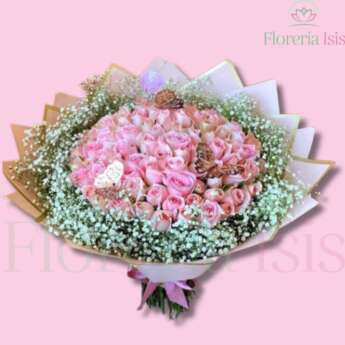 Ramo de 100 rosas con nube