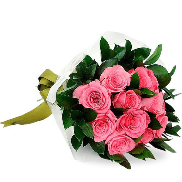 Ramo de 12 rosas rosa