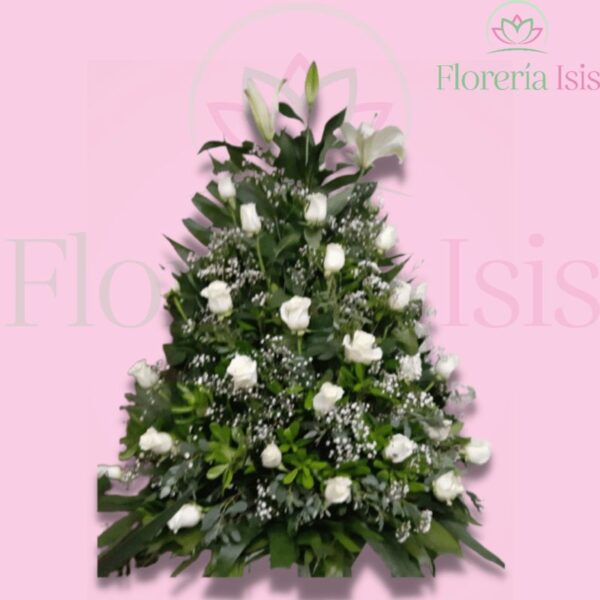 Arreglo floral de rosas blancas