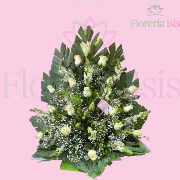 Arreglo fúnebre blanco