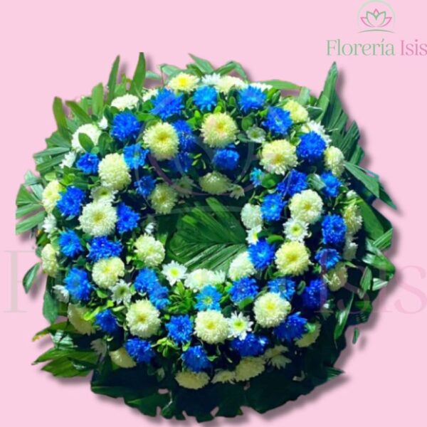 Corona floral azul