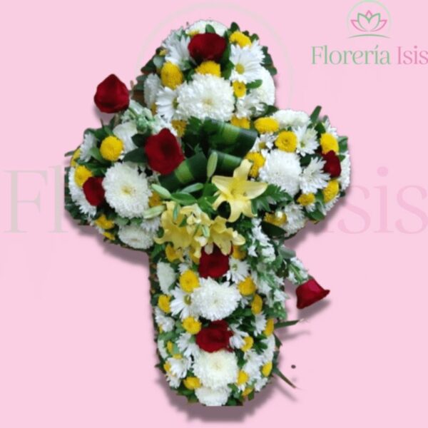 Cruz chica de rosa y lily