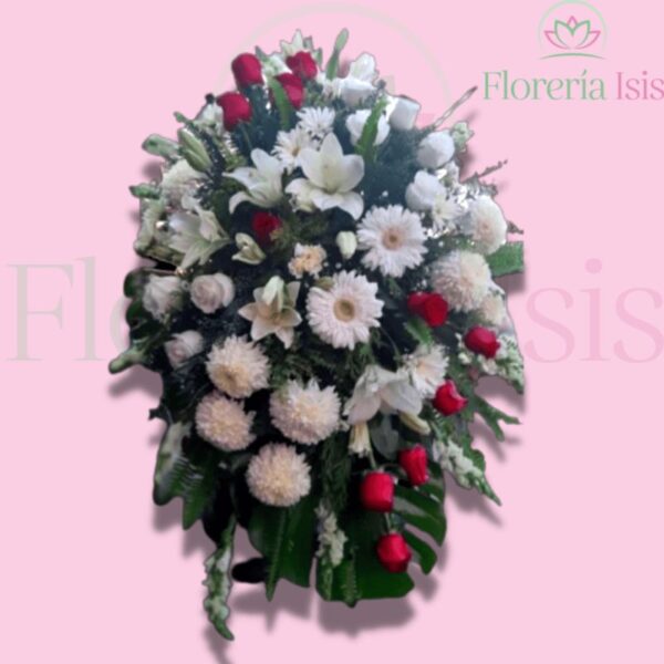 Medallón de flores con lily y gerbera